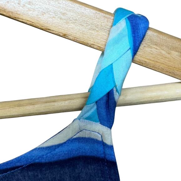 Tommy Hilfiger Gorgeous Blue Striped Wrap Shift Nautical Sundress Women Large - Picture 6 of 11